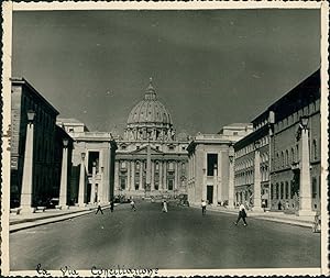 Italie, Rome, Vatican, la basilique Saint-Pierre, ca.1952, Vintage silver print