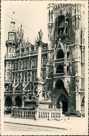 Allemagne, Munich, L'Hôtel de Ville, 1952, Vintage silver print