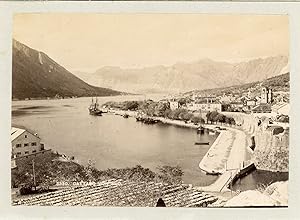 Monténégro, Kotor, Cattaro, vue générale du port, ca.1890, vintage albumen print