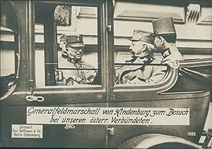 Première Guerre Mondiale 1914/18, Le maréchal von Hindenburg rendant visite aux alliés autrichien...