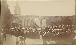 France, Lourdes, la Procession, 1908, Vintage citrate print