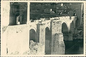Espagne, Toledo, Pont romain de Alcántara, ca.1950, Vintage silver print
