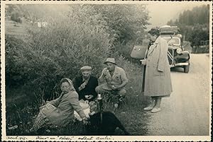 Suisse, Pique-nique avant Ambrì, 1949, Vintage silver print