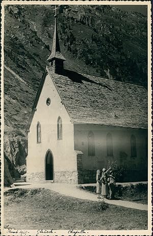 Suisse, Gletsch, Chapelle, 1949, Vintage silver print