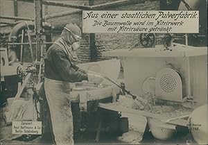 Première Guerre Mondiale 1914/18, Une usine de poudre appartenant à l'Etat, vintage silver print ...