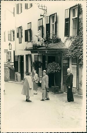 Autriche, Hôtel du Cheval Blanc à St-Wolfgang, 1952, Vintage silver print