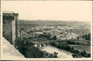 France, Pyrénées, Vue de la frontière de Perthus, ca.1952, Vintage silver print