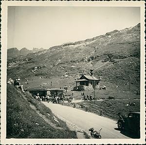 Suisse, Col du Klausen, Halte, 1949, Vintage silver print