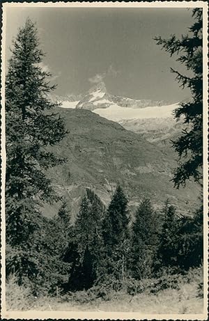 Suisse, Zermatt, Vue du Gornergrat, 1949, Vintage silver print