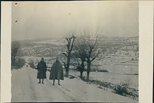 France, Sur la route d'Evian, 1919, Vintage silver print