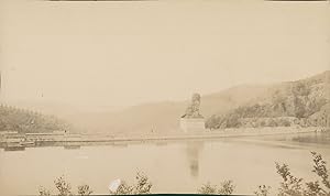 Belgique, Jalhay, Le Barrage de la Gileppe, 1908, Vintage citrate print