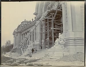 France, Paris, Exposition Universelle de 1900, démolition pavillon, Vintage citrate print