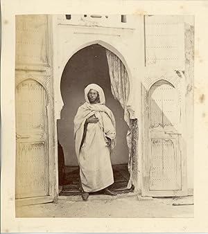 Maghreb, Homme dans un portail, ca.1880, Vintage albumen print