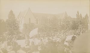 France, Lourdes, Procession religieuse, 1908, Vintage citrate print