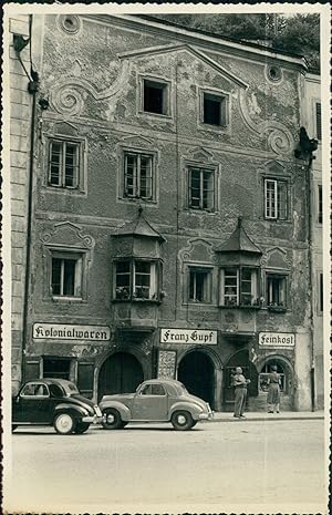 Autriche, Kitzbühel, Façade décorée, 1949, Vintage silver print