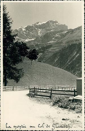 Suisse, Col du Klausen, La montée, 1949, Vintage silver print