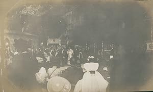 France, Lourdes, Procession religieuse partant de la grotte, 1911, Vintage silver print