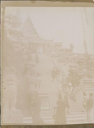 France, Paris, Exposition Universelle de 1900, Pavillon et visiteurs, Vintage citrate print
