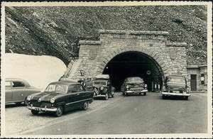 Autriche, Route du Grossglockner, sortie du tunnel, 1949, Vintage silver print