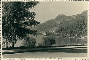 Suisse, Le bout du Lac de Genève, 1949, Vintage silver print