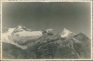 Suisse, Vue des sommets, 1949, Vintage silver print