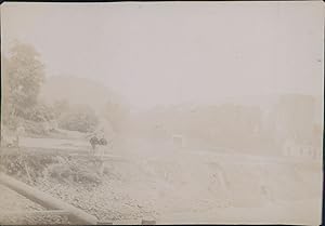 Allemagne, Vue depuis l'Elbe, 1900, Vintage citrate print