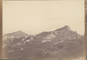 Italie, Capri, un village et fort, 1898, Vintage citrate print