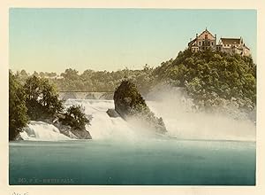 P.Z., Suisse, Rhienfall, ca.1895, vintage photochrome 245