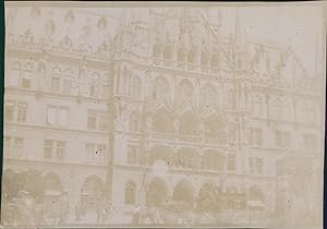 Allemagne, Munich, Hôtel de Ville, 1900, Vintage citrate print