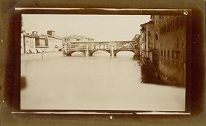 Italie, Florence, Ponte vecchio, 1908, Vintage citrate print
