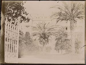 France, Cannes, Hôtel et son jardin, 1898, Vintage citrate print