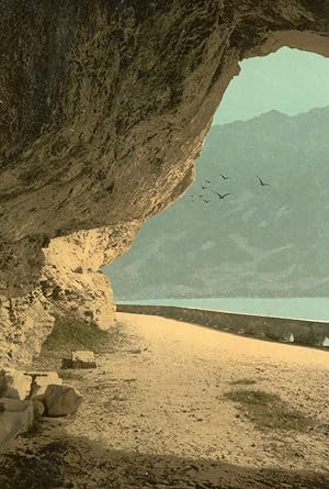 Suisse, Route, ca.1895, vintage photochrome