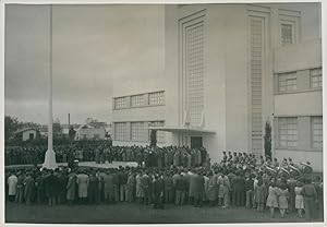 Argentine, San Isidro, Cérémonie avec employés de la Standard Electric, 1947, Vintage silver print