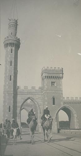 Maghreb, Porte d une ville avec tours, ca.1910, Vintage silver print