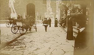 Italie, Florence, Entrée du Palazzo Vecchio, 1911, Vintage citrate print