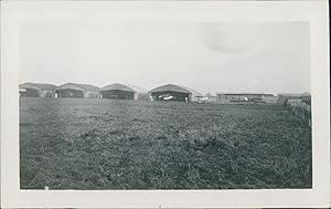 Avions et hangars, ca.1920, Vintage silver print