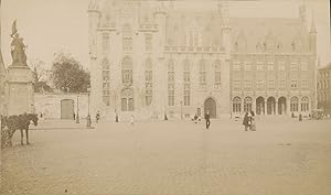 Belgique, Bruges, Le palais du gouvernement, 1908, Vintage citrate print