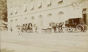 France, Cortège de calèches, 1909, Vintage silver print