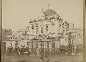 Italie, Naples, Église Santa Croce e Purgatorio al Mercato, 1898, Vintage citrate print