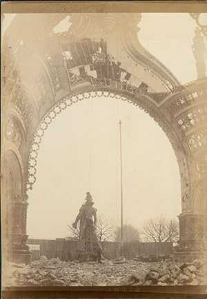 France, Paris, Exposition Universelle de 1900, Démolition pavillon, Vintage citrate print