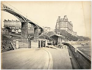 England, North Yorkshire, Scarborough, Bridge and Grand Hotel, circa 1885