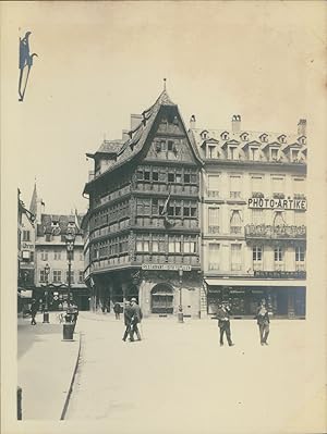 France, Strasbourg, Maison Kammerzell, 1910, Vintage silver print