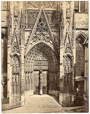 France, Rouen, la cathédrale Notre-Dame, vue sur le porche