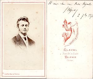 CDV Clavel, Valence, Jeune homme nommé Vigne, 1870