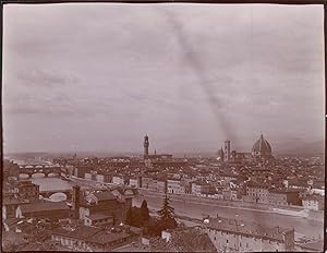 Italie, Florence, panorama, ca.1900, Vintage citrate print