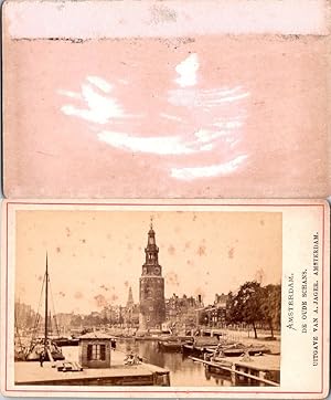 Pays-Bas, Nederland, Amsterdam, De Oude Schans, canal Oudeschans, tour Montelbaanstoren