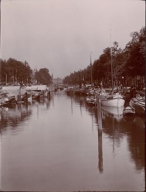 Pays Bas, Rotterdam, Port, ca.1900, Vintage citrate print