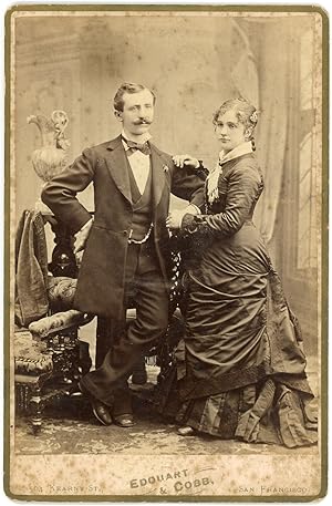 États Unis, Portrait d un couple, Stefano et Vittoria Mariani, 1880, vintage albumen print