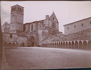 Italie, Assise, Basilique Saint-François d'Assise, ca.1900, Vintage citrate print