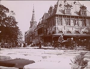 Pays Bas, Hoorn, marché aux fromages, ca.1900, Vintage citrate print